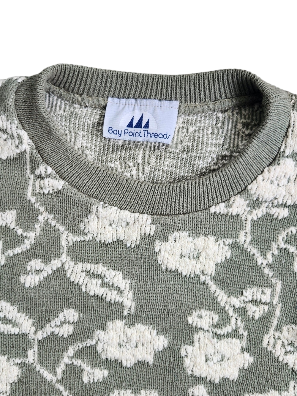Bay Point Threads Textured Floral Knit Sweater - Picture 4 of 8